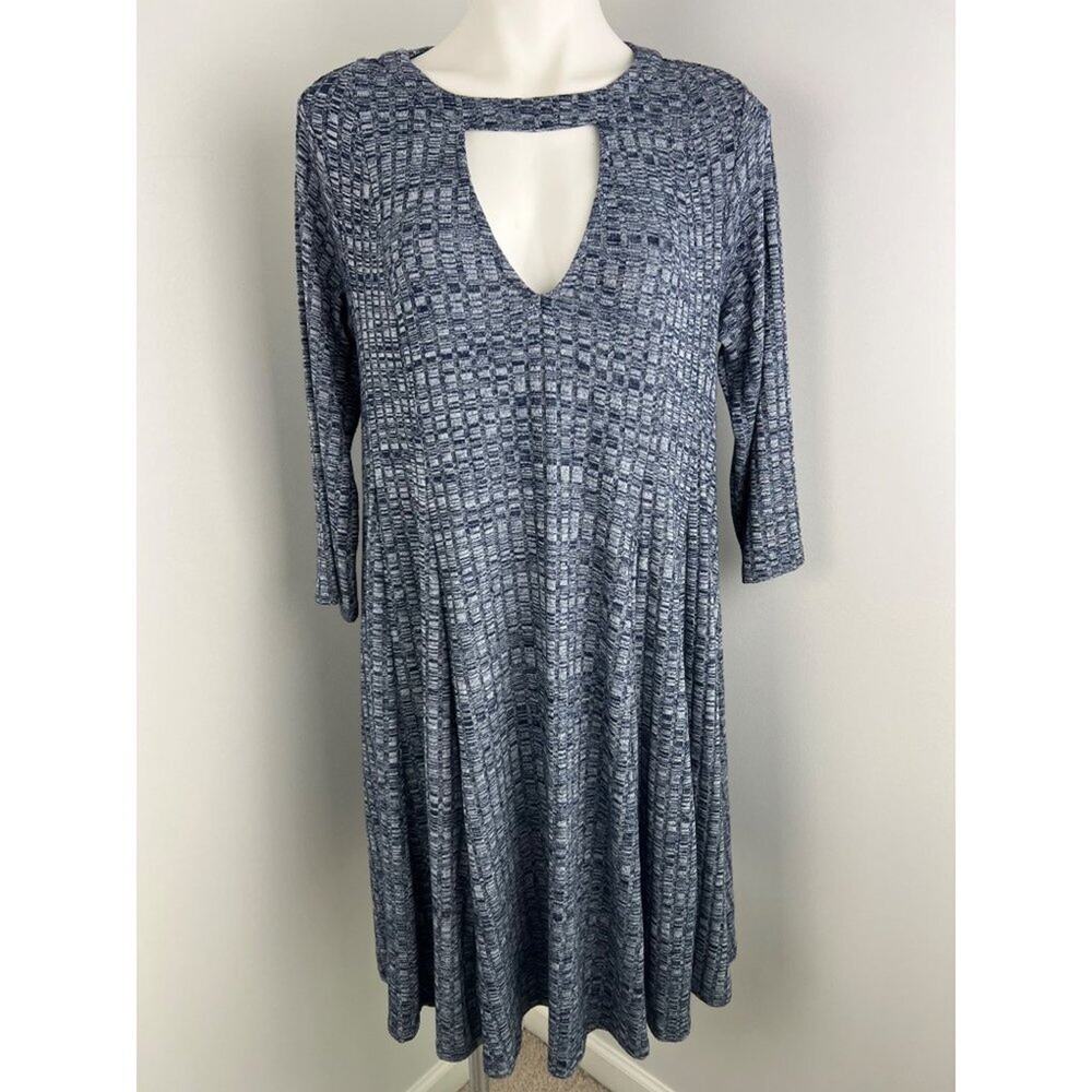 Torrid Choker Neck Ribbed Sweater Dress 3/4 Sleeve Plus Size 1x